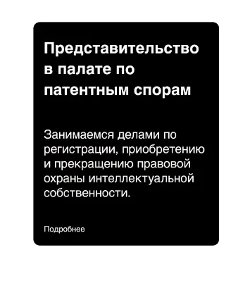 Представительство в палате по патентным спорам
